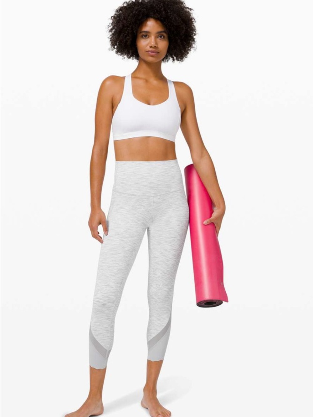 Lululemon Gray Mesh Bottom Leggings Size 6